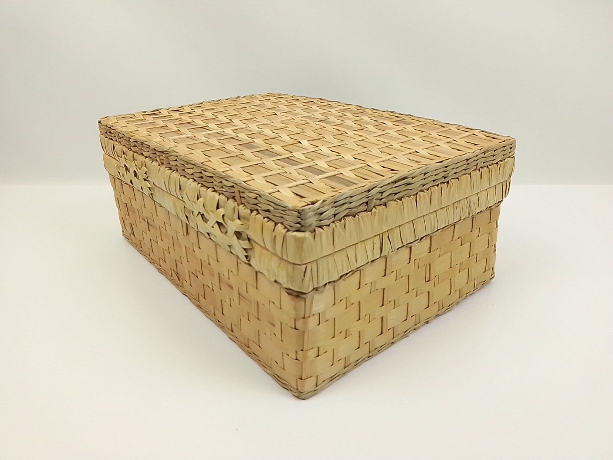 Rectangular wicker case 2 handles