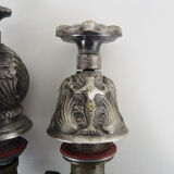 Old bathtub faucet, silver bronze kitchen with dolphin head and mermaid