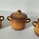 Set of three mini cocottes Pillivuyt in porcelain – 1930s-1940s