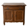 Rustic low cabinet in wood with herringbone marquetry.