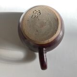 Paire de tasses déjeuners en grès de potier signé 1970