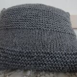 Grey knit cushion