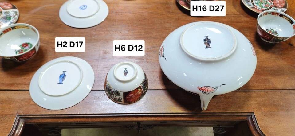 Cocema tea service fès morocco, imari decoration, 13 pieces – 1960s