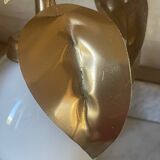 70s gold metal and opaline lamp
