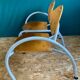 Iron and wood bench for 2 people