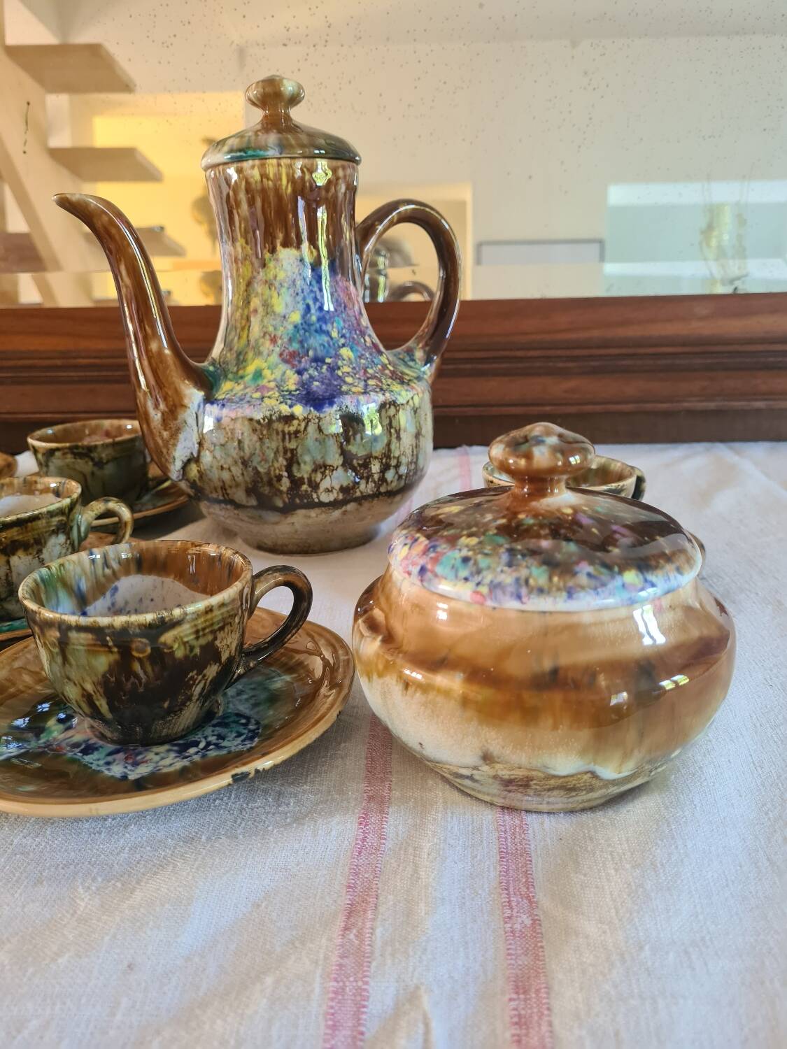 Gaston Gaubier Morvan stoneware coffee set