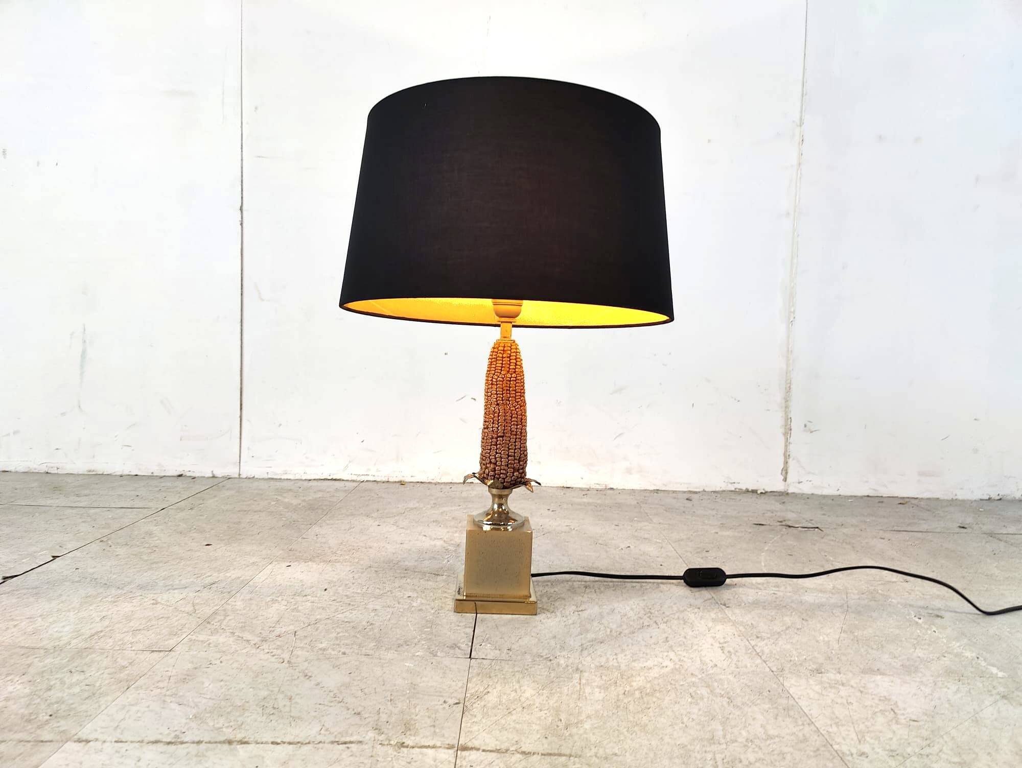 Vintage french corn table lamp, 1970s
