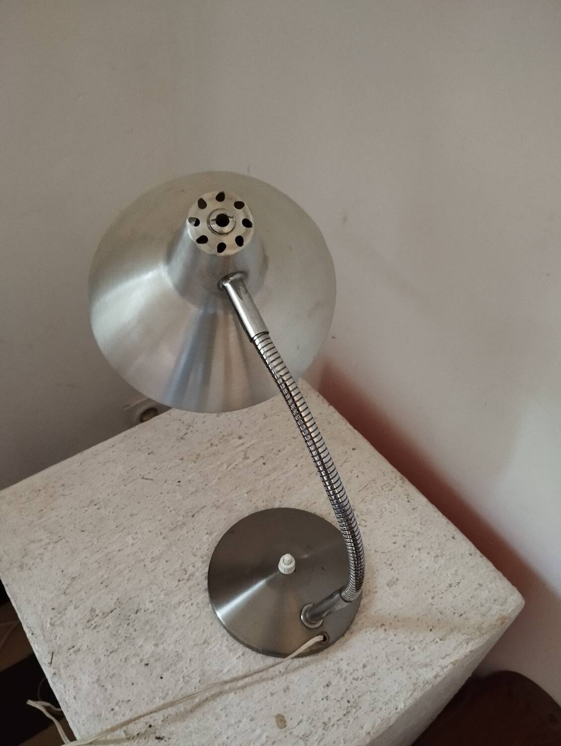 Vintage brushed aluminum wall lamp