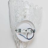 Vintage Murano Glass Shell Wall Lamp - Transparent Iridescent Glass, 1970s Italy