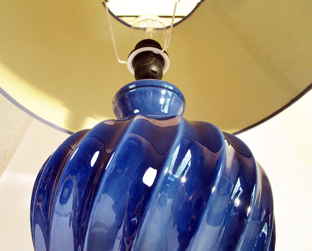 Blue ceramic lamp