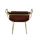 Organic kitchen bar stool c. Metal Brass and Cognac Leather Backrest