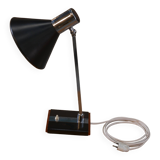Black lacquered and chrome metal desk lamp, Italian design, circa 1970s