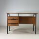 Vintage oak and black wood desk from the 60s