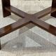 Art Deco side table in mahogany, fabric and glass.