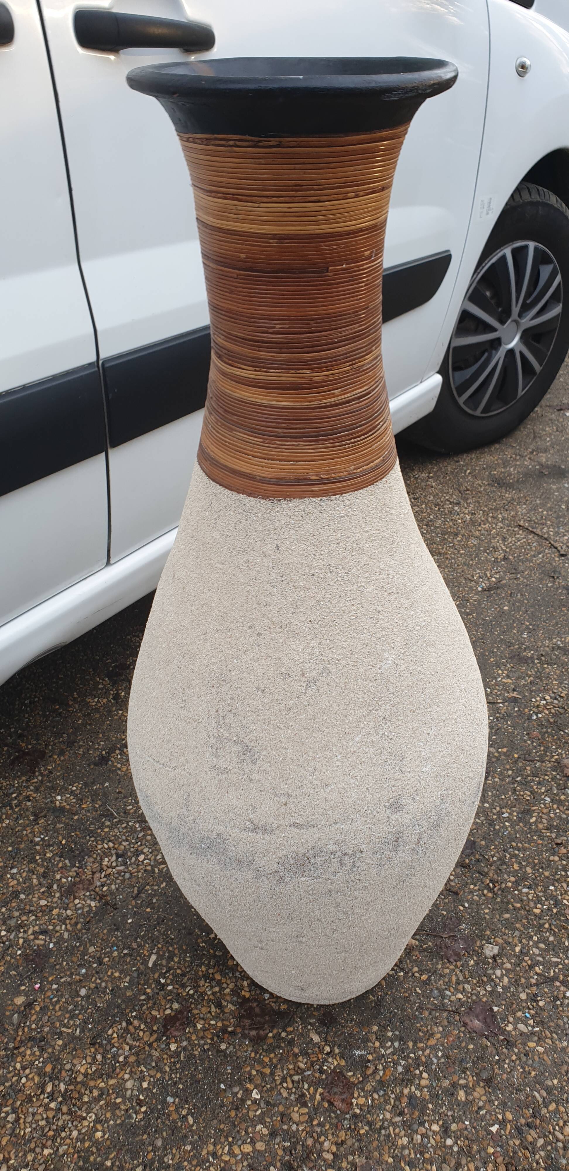 Ethnic terracotta vase seventies