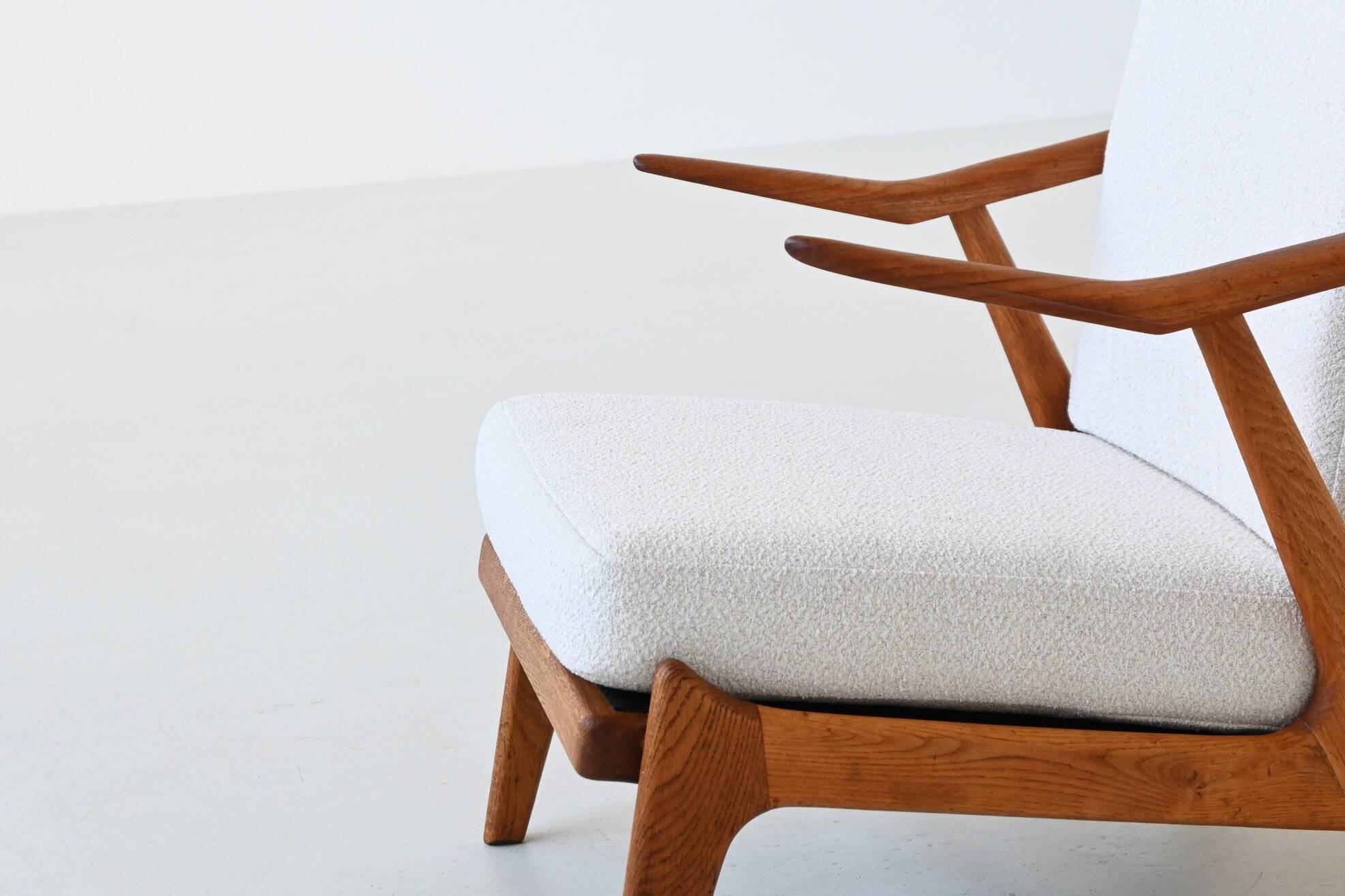 Fauteuil lounge H. Brockmann Petersen en chêne Komfort Danemark 1960