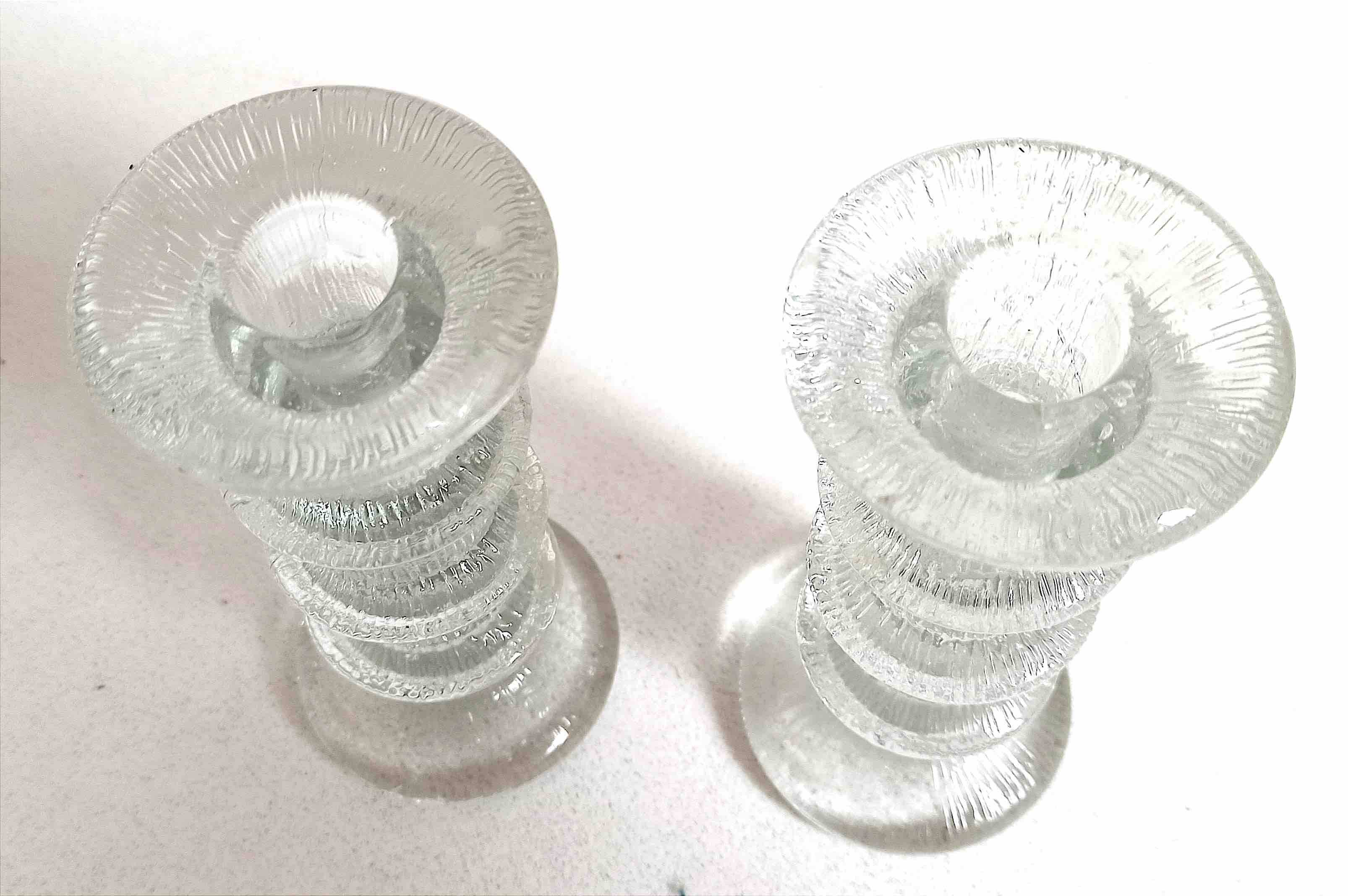 Pair of candlesticks Timo Sarpaneva for Littala 60s Height 14.5 cm