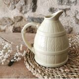 Pichet Tonneau Vintage, Barbotine blanc cassé