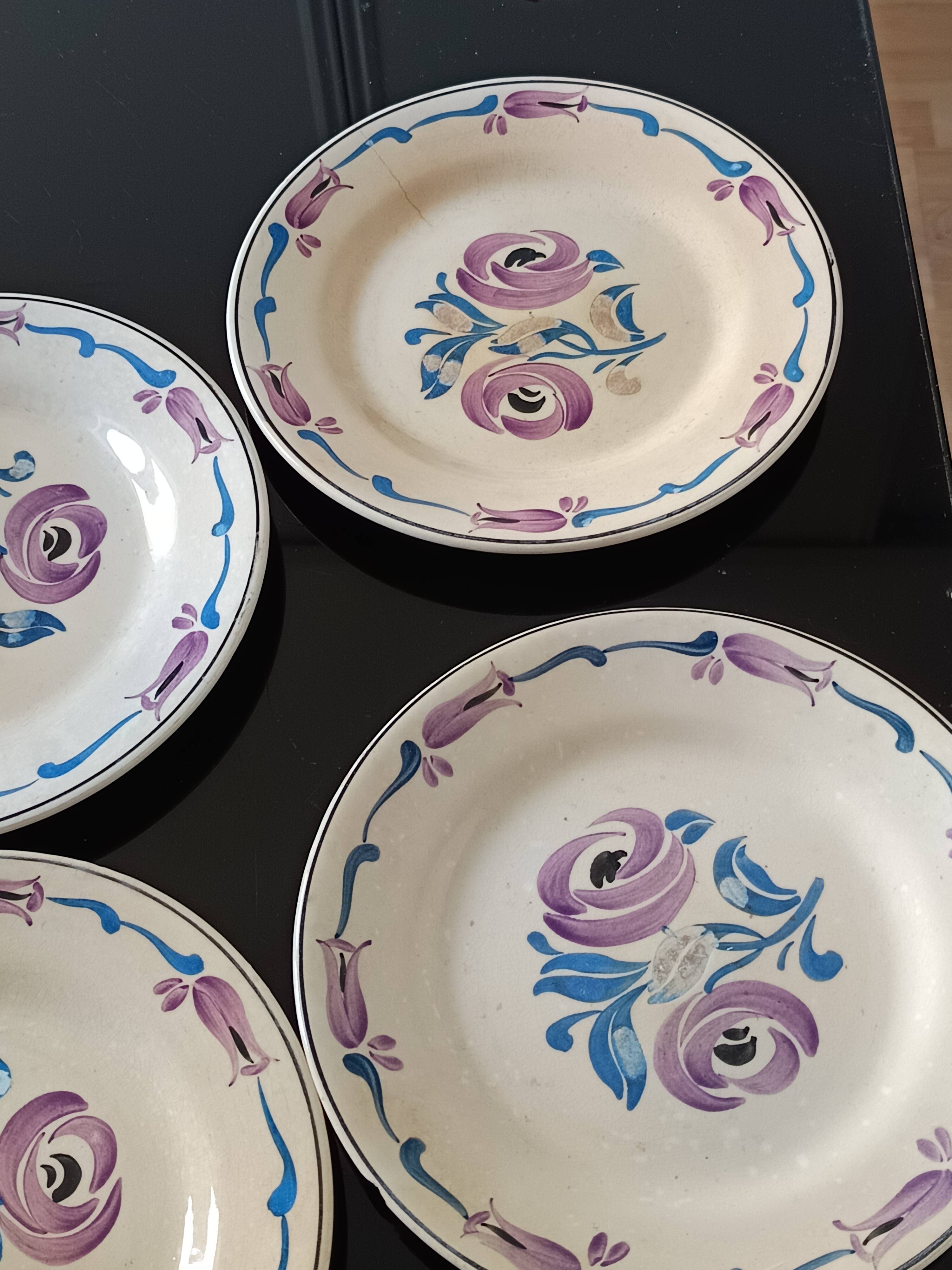 Set of 5 plates from 1930 signed Marcel Goupy