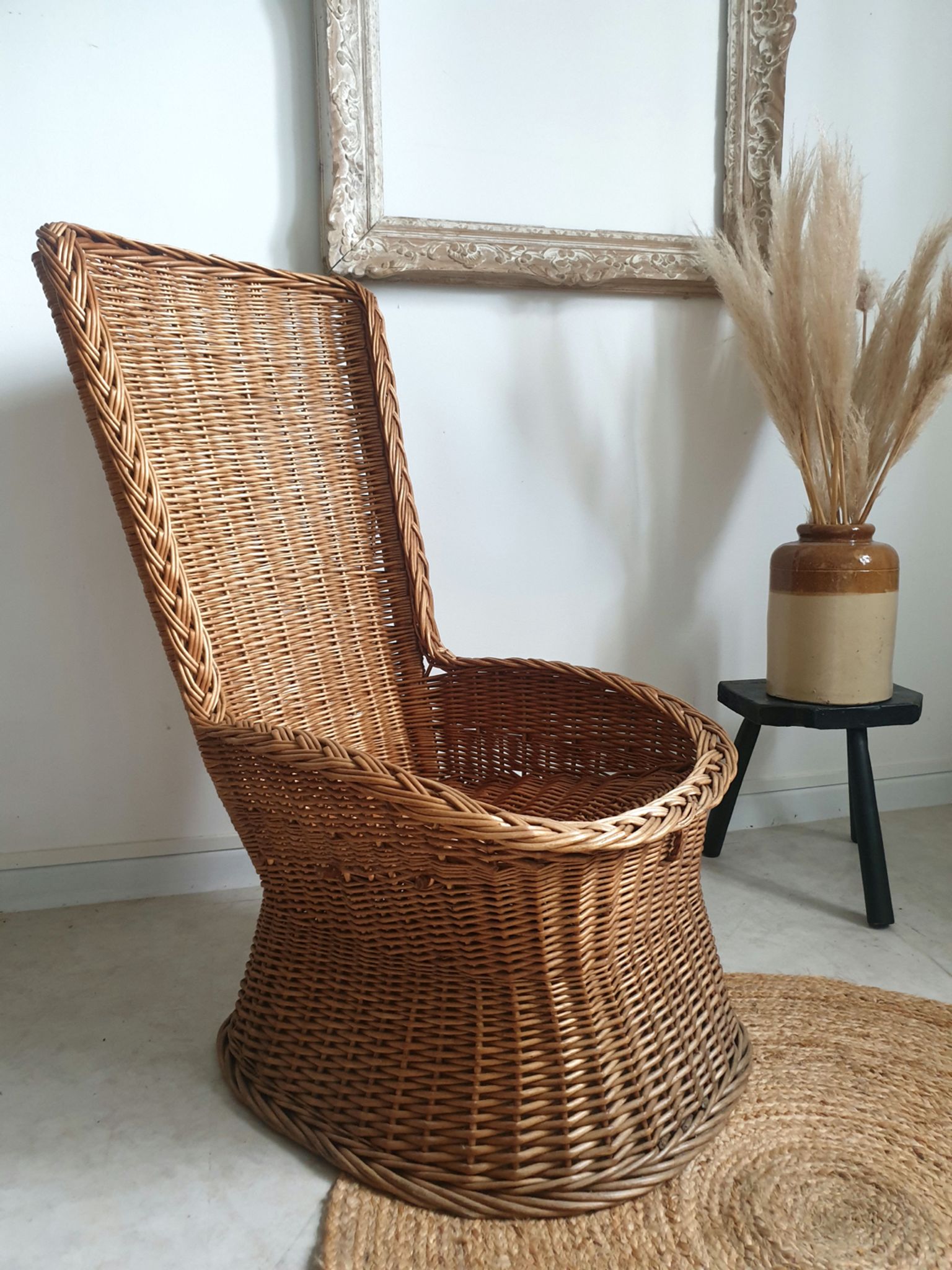 Fauteuil corbeille en rotin