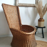 Rattan basket armchair
