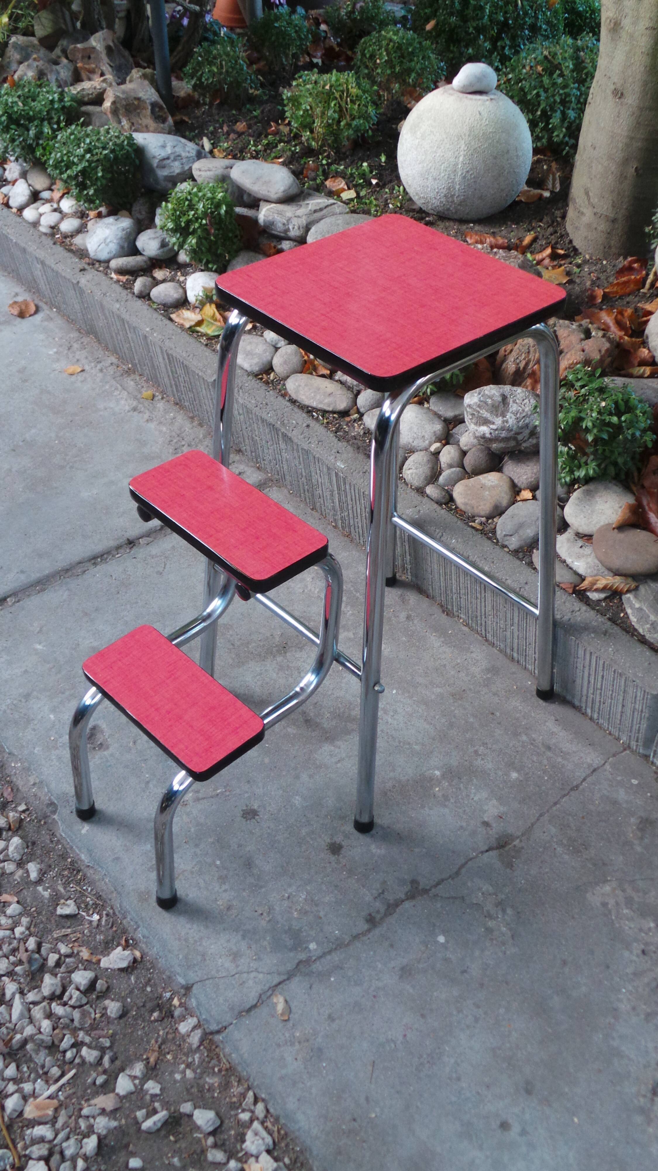 Stool stool red formica