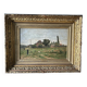 Adrien Jacques Sauzay (1841-1928) The entrance to the village - oil on mahogany panel