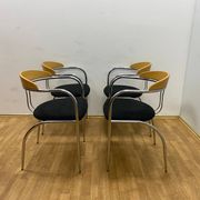 Ensemble de salle à manger, milieu du siècle, cadre en tube de chrome, années 1970