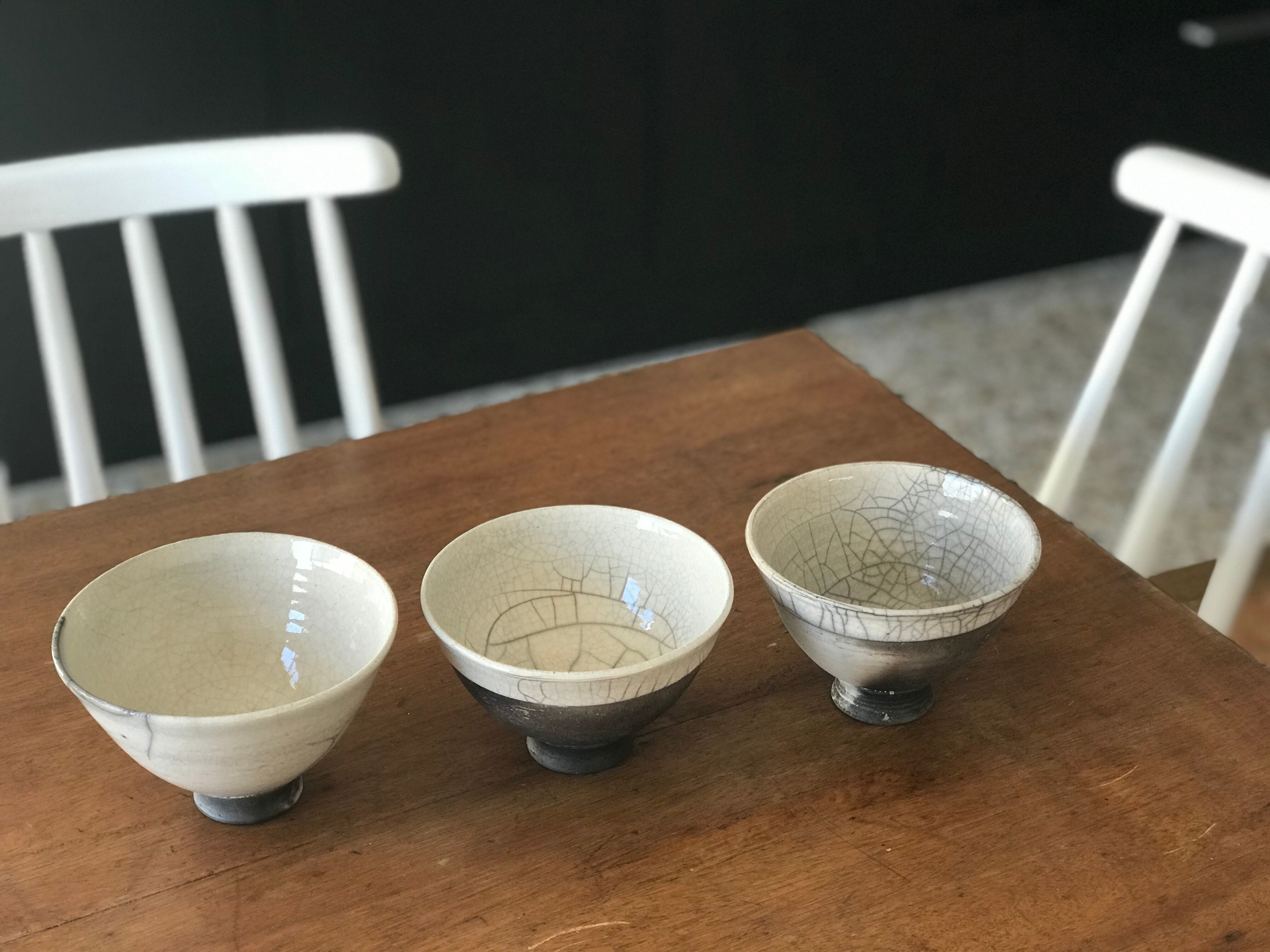 Trio of Raku bowls