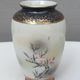 Small Japanese vase porcelain Satsuma couple of cranes