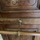 Antique oak carved coat stand, mirror and umbrella stand — late 19th century