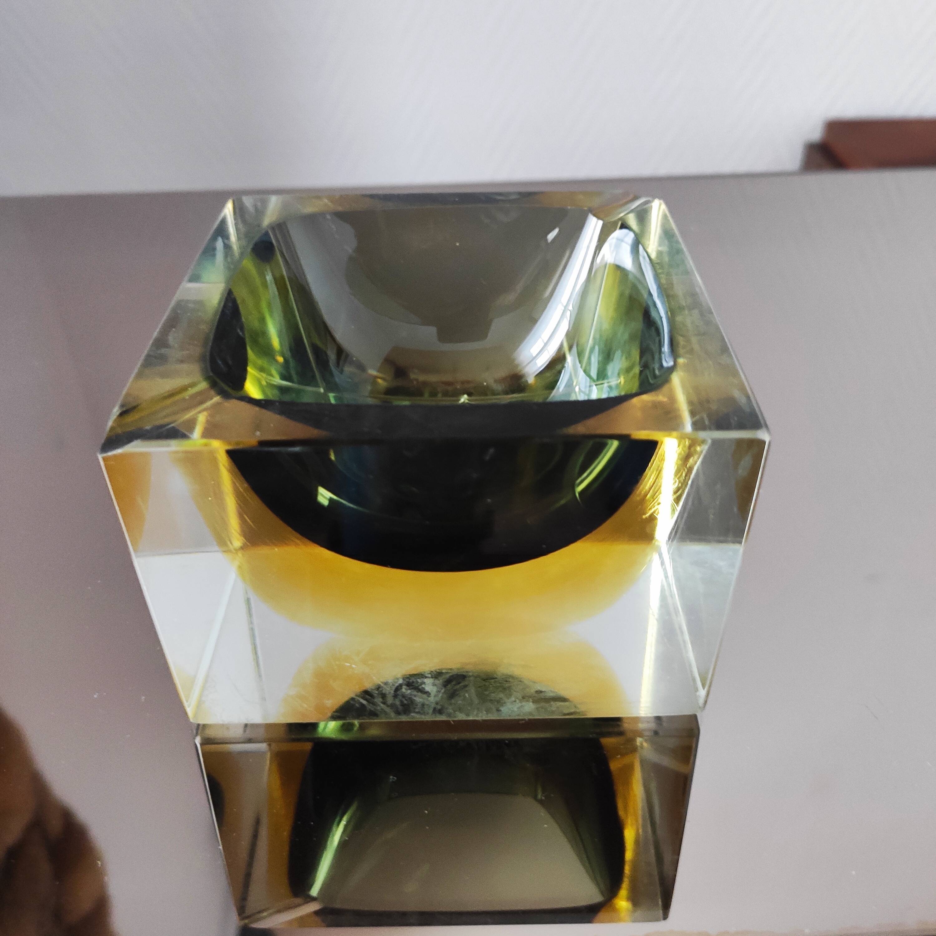 Murano glass ashtray Sommerso Italy 1970