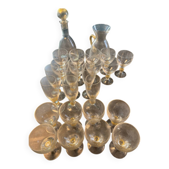 Lot complet d’un service de Verres en Cristal de Murano de 1995