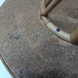 Vintage rattan tripod coffee table