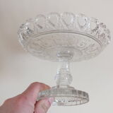 Arabesque molded crystal display cup serrated edges