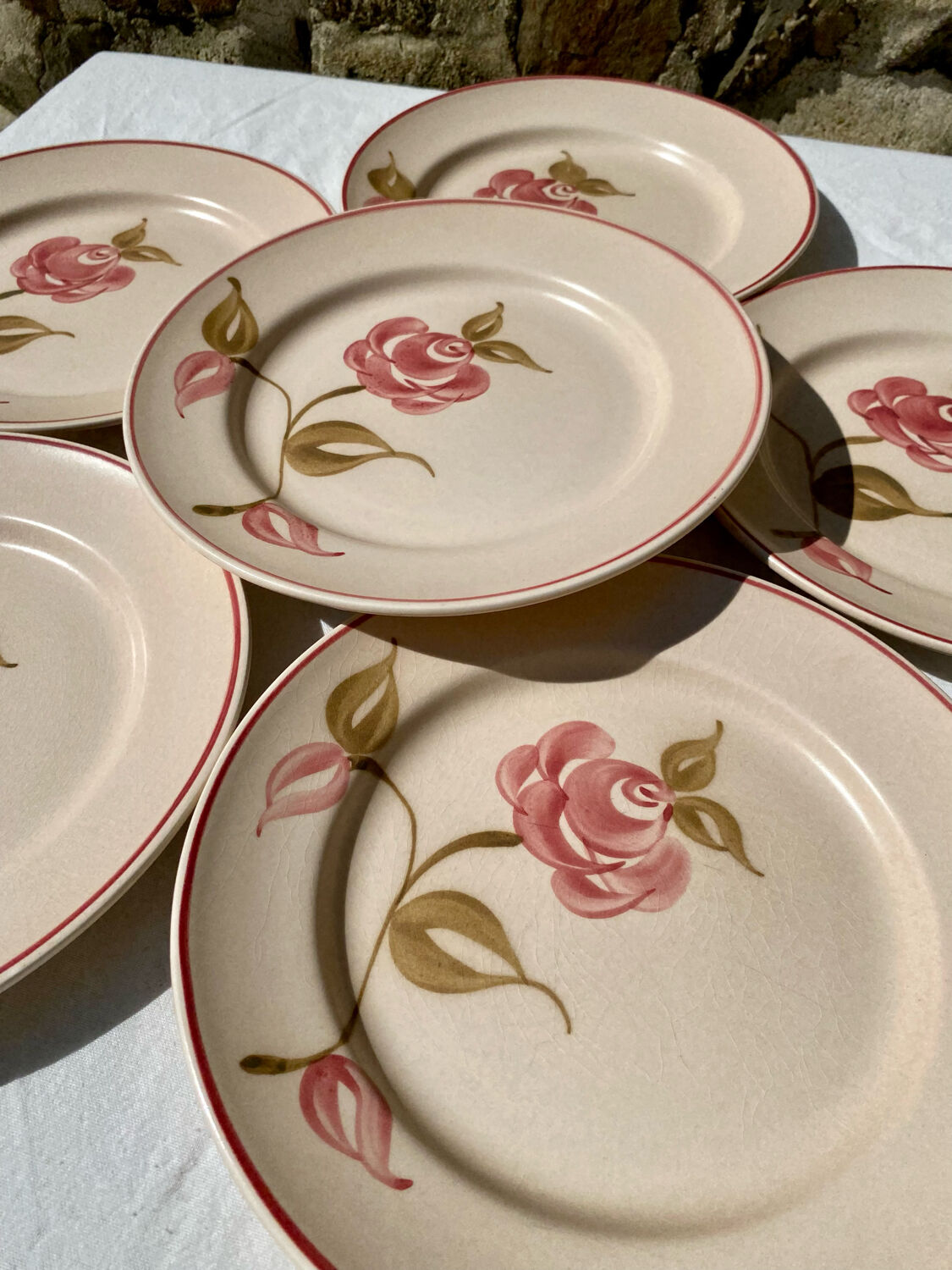 Flat plates Gien pink