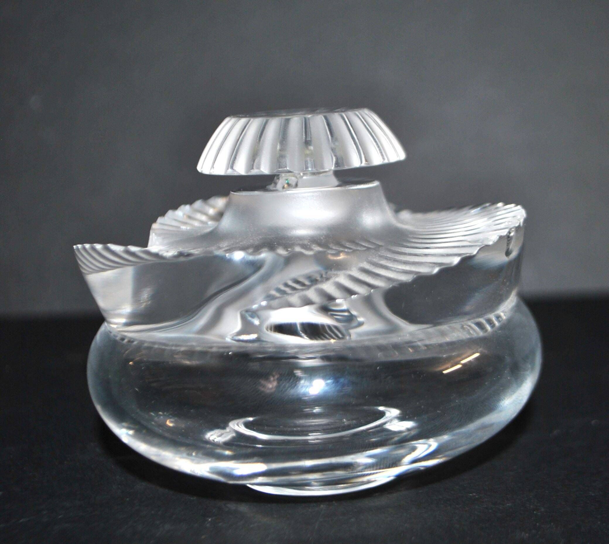 Lalique Baptiste bottle in frosted crystal signed "Lalique R France" 1979