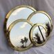 Lot de 4 miroirs ronds en laiton poli – Artisanat marocain – Style vintage