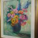 Oil on canvas bouquet of flowers signed