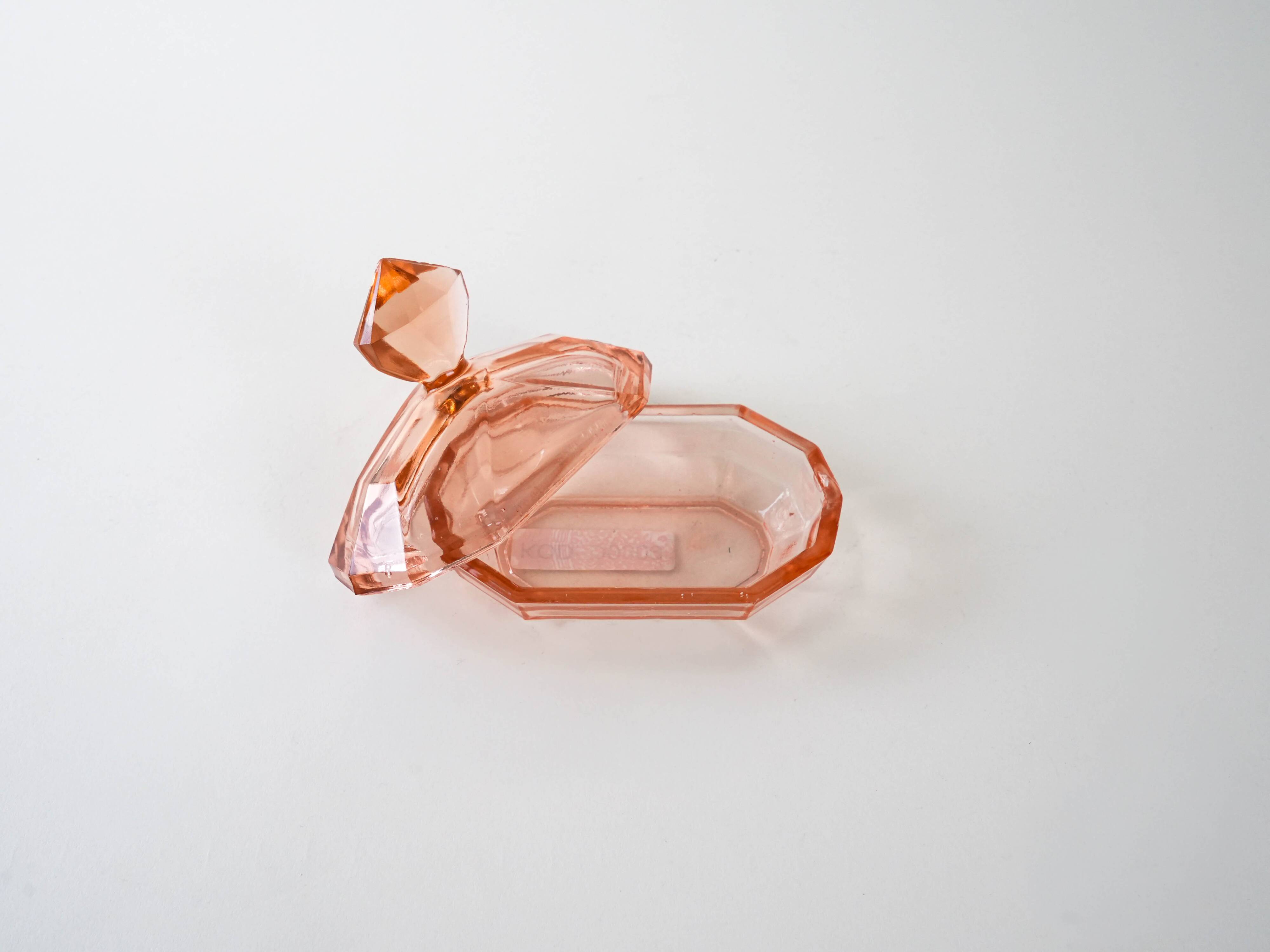 Glass butter dish, art deco, 1930s, production: Italy