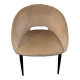 Syrah beige velvet chair - pomax