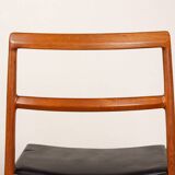 Set of 4 Danish teak and leather chairs, model 430, by Arne Vodder, 1960