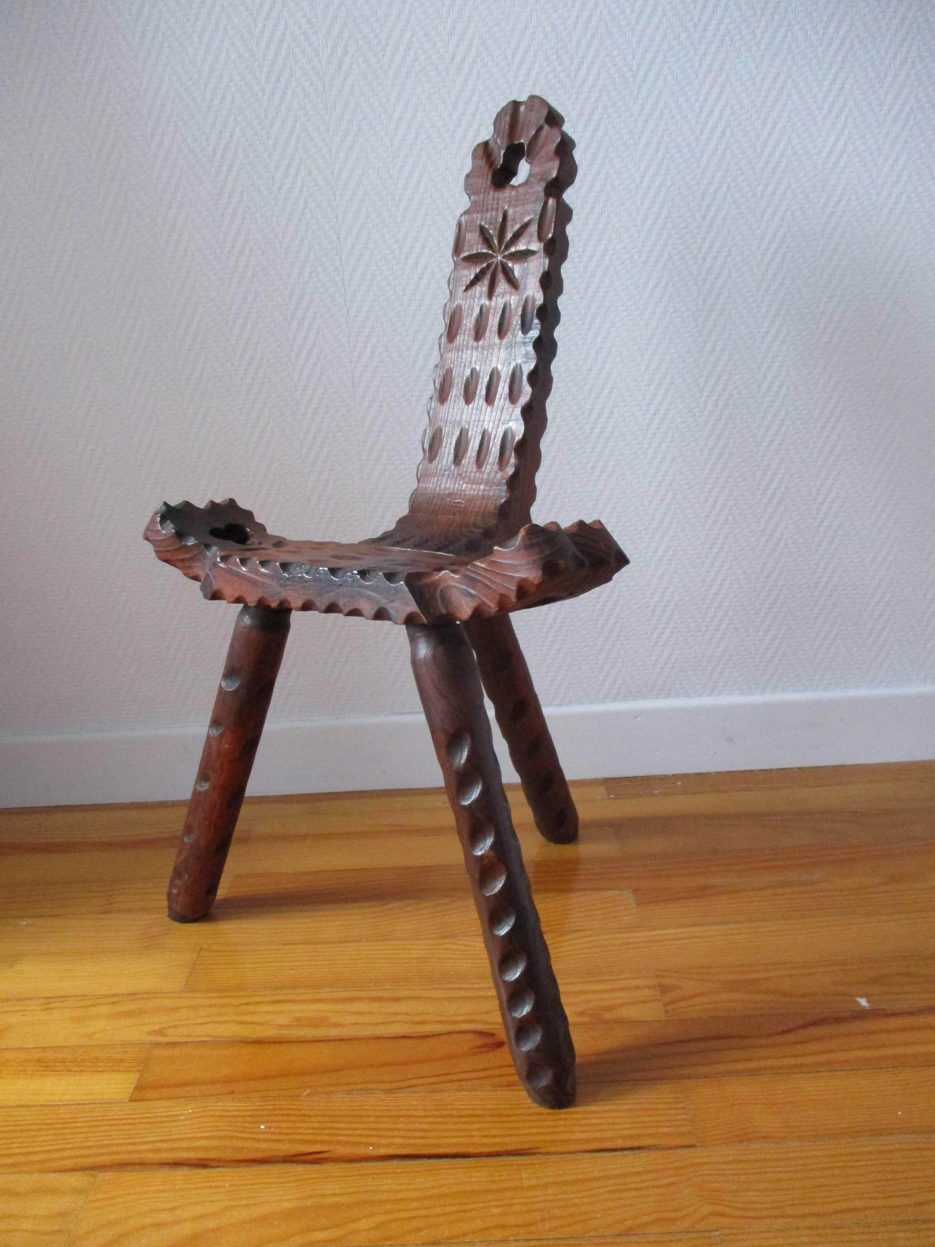 Brutalist tripod chair
