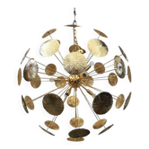 Water-Lily Brass Sputnik Sphere Candlestick