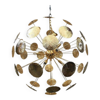 Water-Lily Brass Sputnik Sphere Chandelier