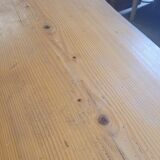 Large bistro table wooden top and cast iron bases -2m56