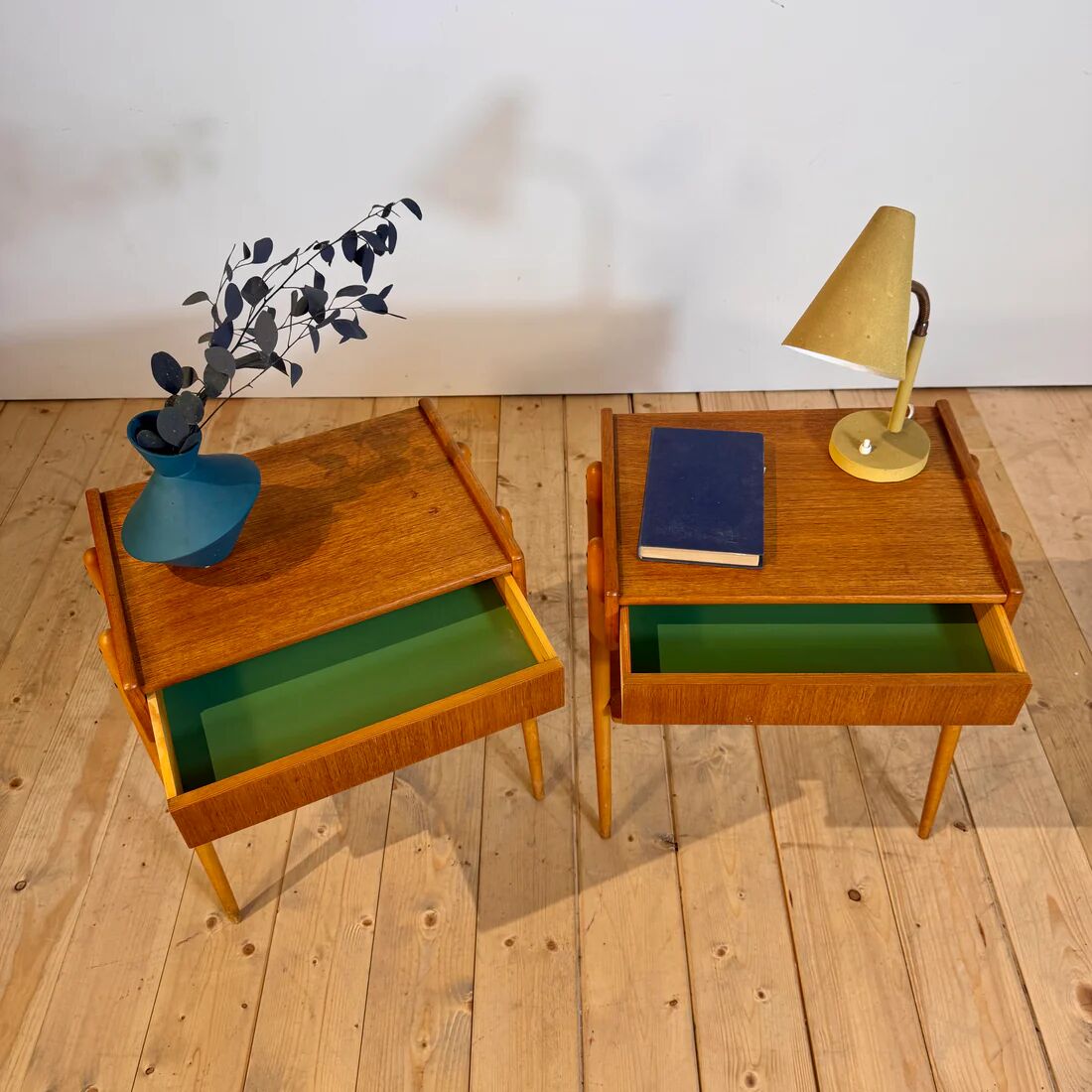 Pair of Danish oak bedside tables, 1960s