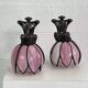 Pair of Tiffany style iron and glass leg wall lights