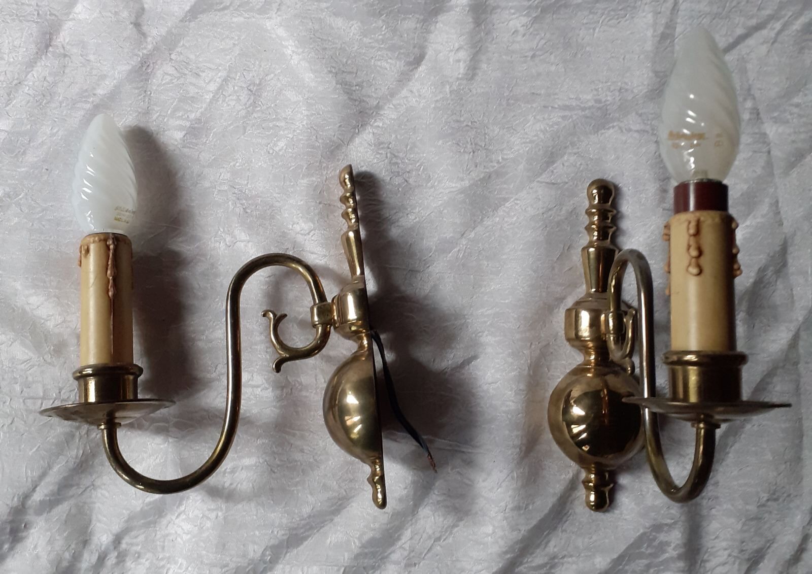 Pair of brass sconces
