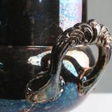 Seau à glace Art déco en laiton plaqué argent, années 1900